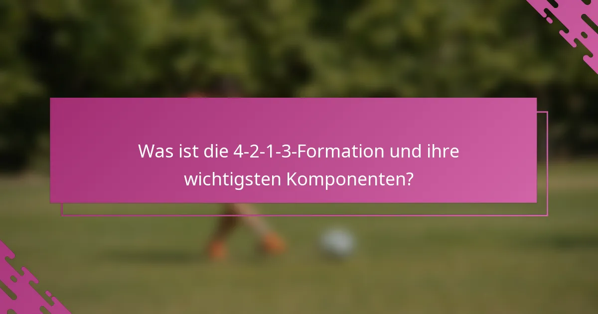 Was ist die 4-2-1-3-Formation und ihre wichtigsten Komponenten?
