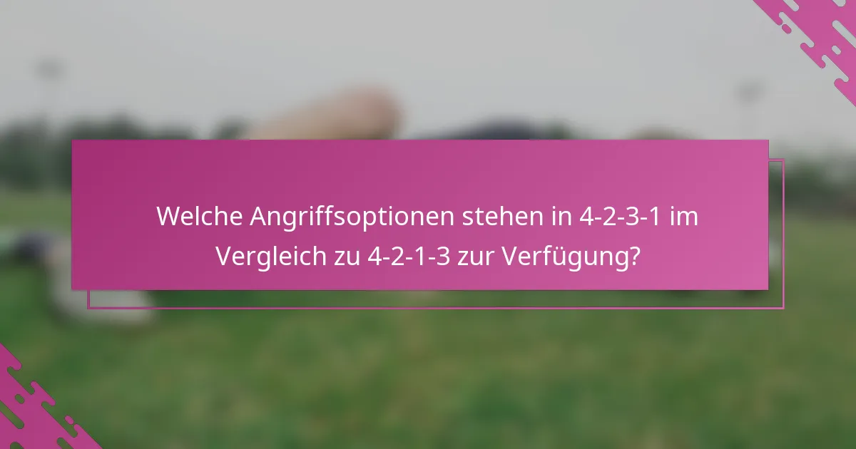 Welche Angriffsoptionen stehen in 4-2-3-1 im Vergleich zu 4-2-1-3 zur Verfügung?