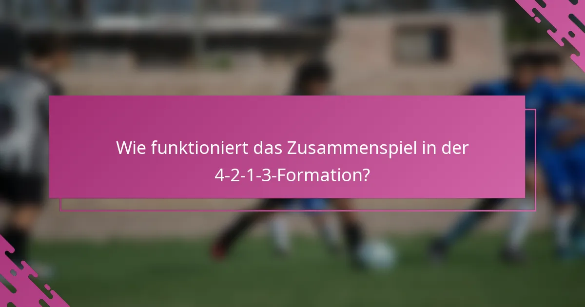 Wie funktioniert das Zusammenspiel in der 4-2-1-3-Formation?