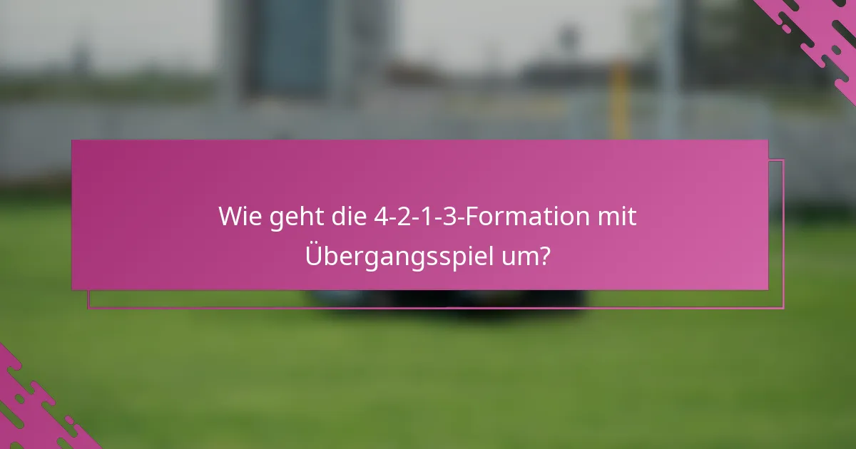 Wie geht die 4-2-1-3-Formation mit Übergangsspiel um?